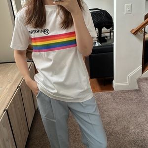 Burberry rainbow t shirt size S